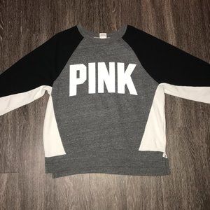 PINK Grey Oversized Sweatshirt